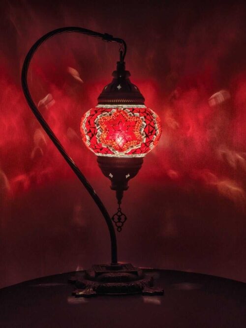Rote Schwan stern Mosaiklampe Große L Handgefertigt Orientalisch Mosaik Glass