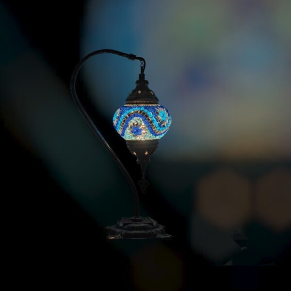 maramou-001-015-003 Mosaiklampe Bogen L Glas handgefertigtes blau - Orientalisch Türkisch Laterne