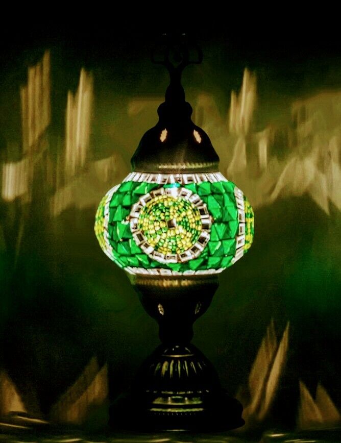 maramou-001-017-001 Mosaiklampe Große L 11×9 Handgefertigt Orientalisch Mosaik Glass Grün farbige