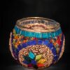 Teelichtglas Mosaik Teelicht Windlicht Kerzen Halter Mosaikglas Kugel bunt